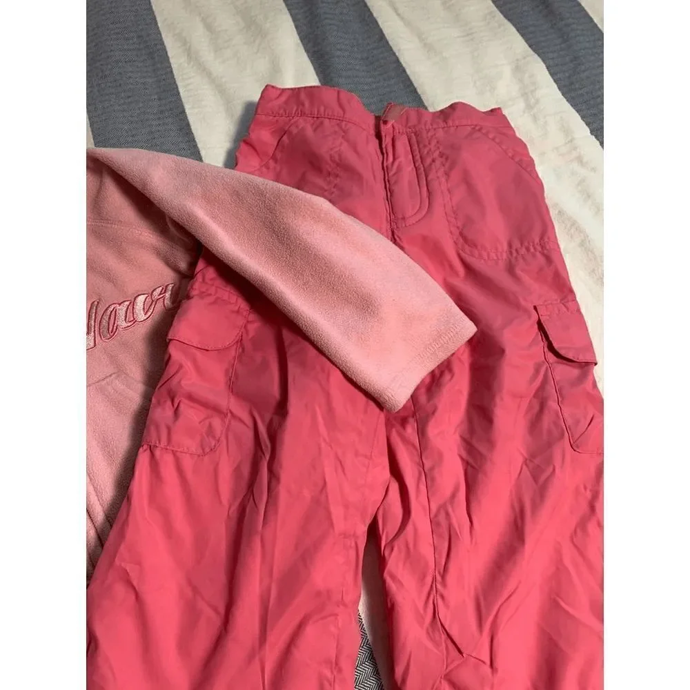 Vintage Old Navy Kid's Girl's Outfit Set Hooded Jacket & Cargo Pants Pink Size 2